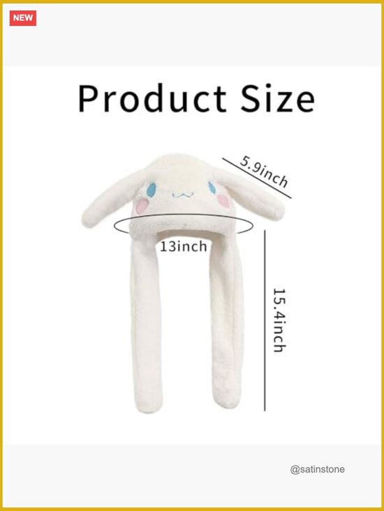 Cute Cartoon Animal Winter Hat with Moving Ears, Soft Plush main image 5